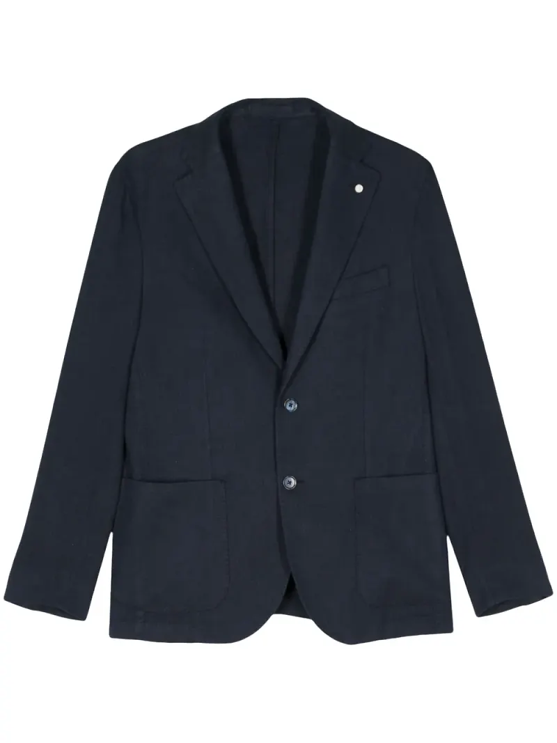 LUIGI BIANCHI MANTOVA fiskbensmönstrad blazer - Blå