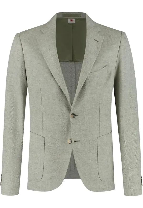 Luigi Borrelli fiskbensmönstrad blazer - Grön