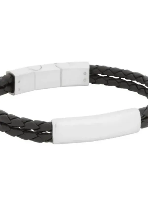 Luis Leather Bracelet Black