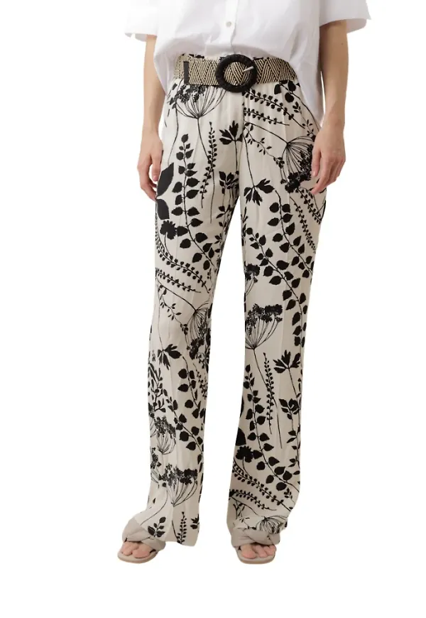 Luisa Cerano Wide Trousers Beige, Dam