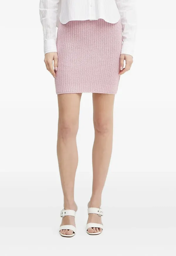 LUISA SPAGNOLI ribbstickad kjol - Rosa