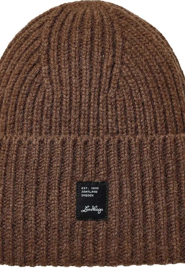 Lundhags Knitted Wool Beanie Brown Clay