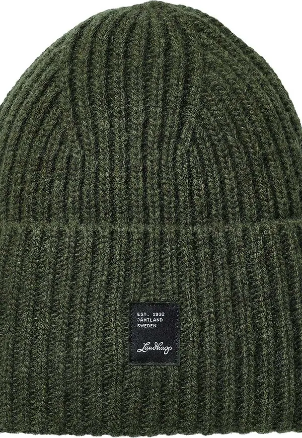 Lundhags Knitted Wool Beanie Forest Green