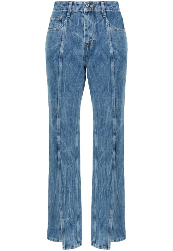 LVIR jeans med skrynklad detalj - Blå