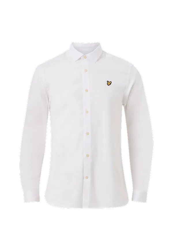 Lyle & Scott - Skjorta LS Slim Fit Poplin Shirt - Vit - XL