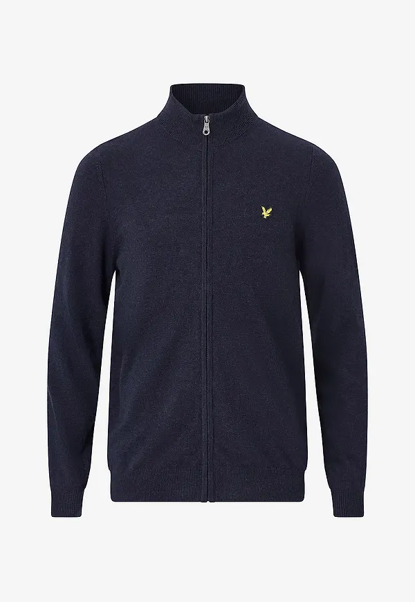 Lyle & Scott - Cardigan Lambswool Blend Zip Through Cardigan - Blå