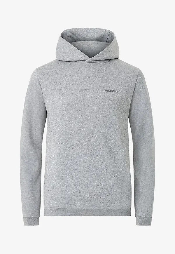 Lyle & Scott - Huvtröja Logo Brushback Pullover - Grå