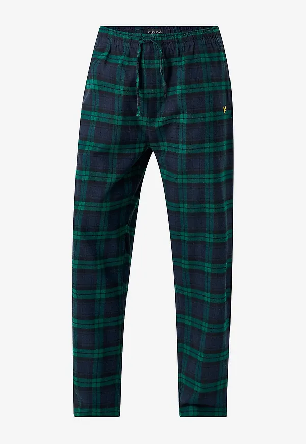 Lyle & Scott - Pyjamasbyxor Carey Flannel - Blå