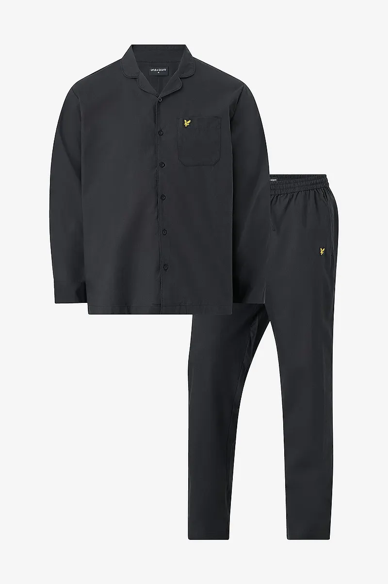 Lyle & Scott - Pyjamasset Gilmore LS Woven Poplin Pyjama Set - Svart