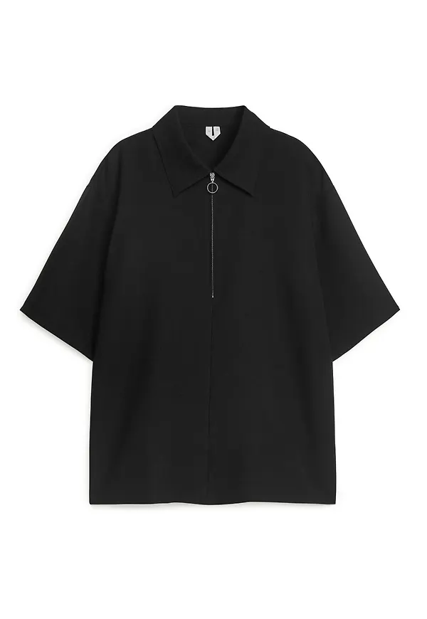 Lyocell Polo Shirt - Black