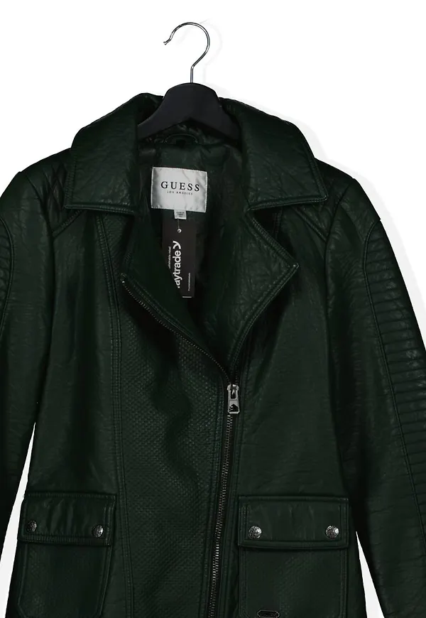 Läderjacka från Guess, strl XS