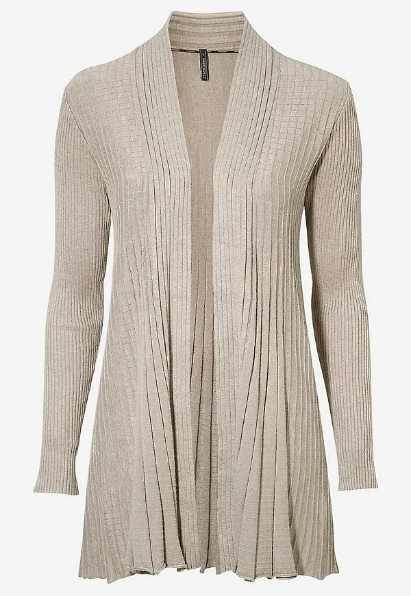 Lång, ribbad cardigan