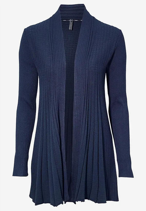 Lång, ribbad cardigan