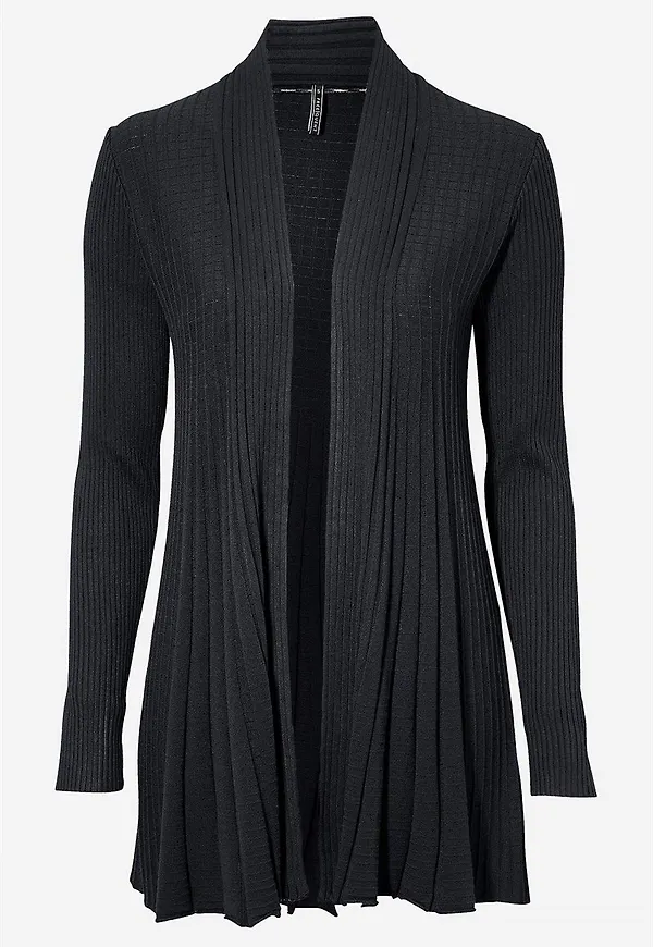 Lång, ribbad cardigan