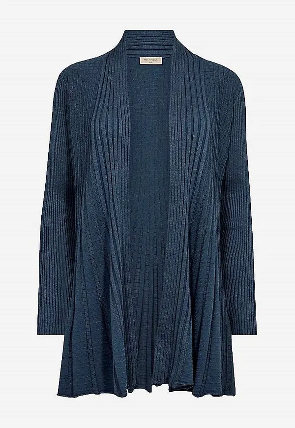 Lång, ribbad cardigan FQ-Claudisse
