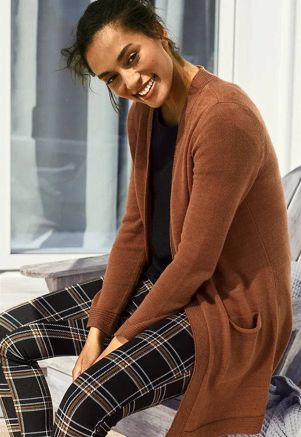 Lång cardigan med fickor