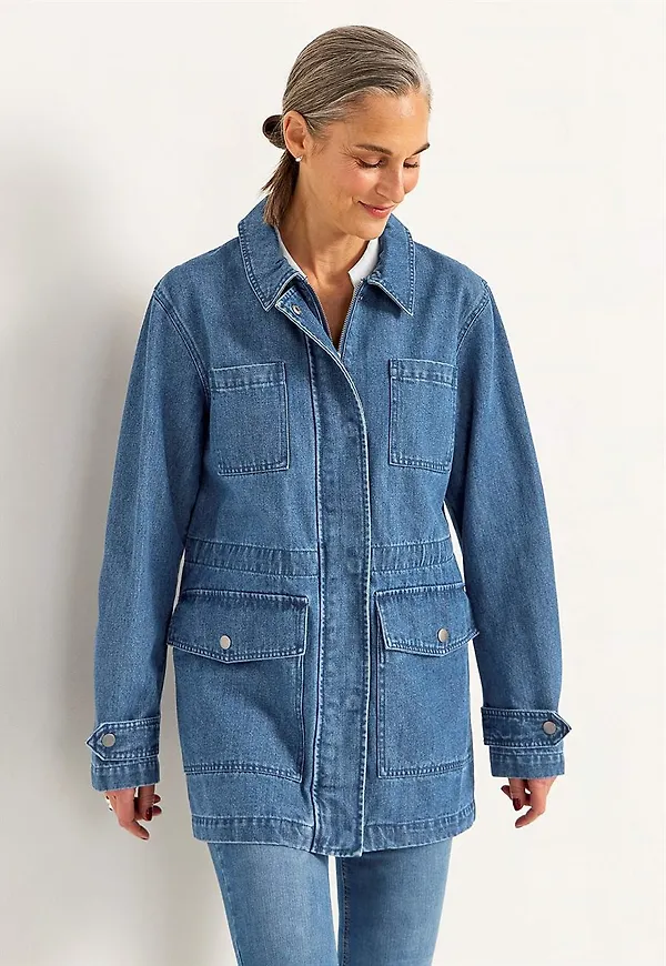 Jeansjacka med dragkedja