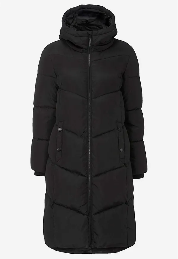 Lång kappa med fluffig vaddering
