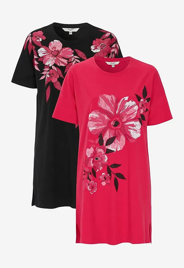 Lång t-shirt Teerece 2-pack