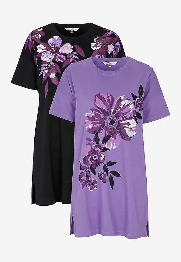 Lång t-shirt Teerece 2-pack