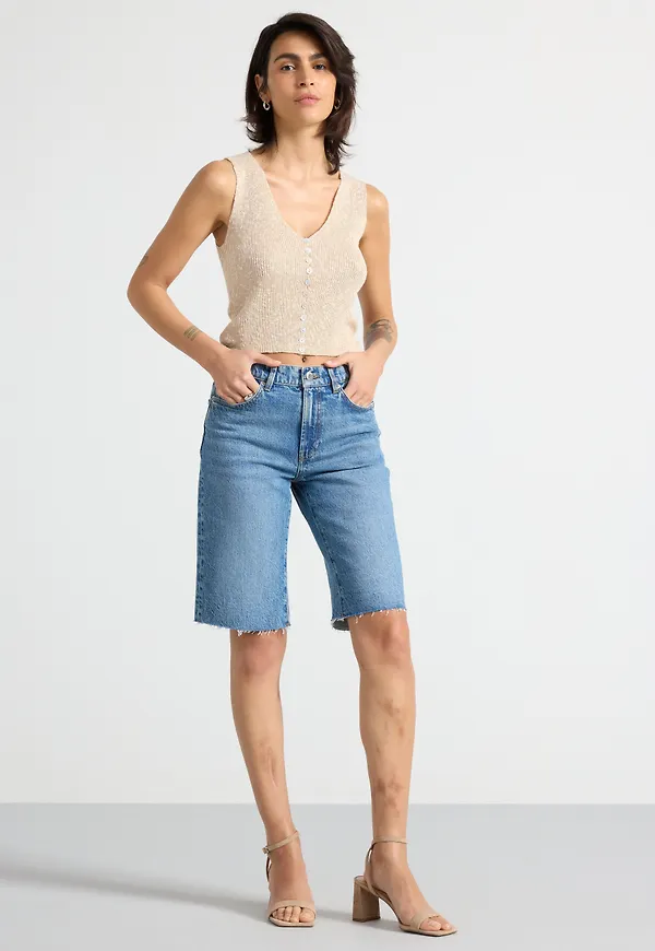 Långa jeansshorts