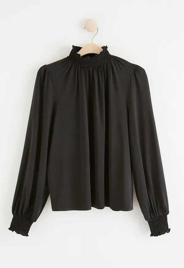 Långärmad blus med krage med smock