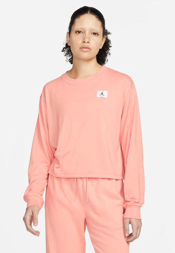 Långärmad boxformad t-shirt Jordan Essential för kvinnor - Orange