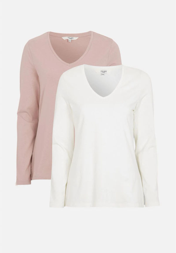 Långärmad trikåtopp 2-pack