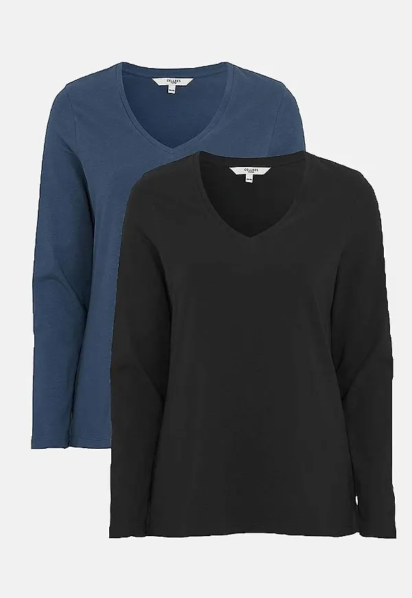 Långärmad trikåtopp 2-pack