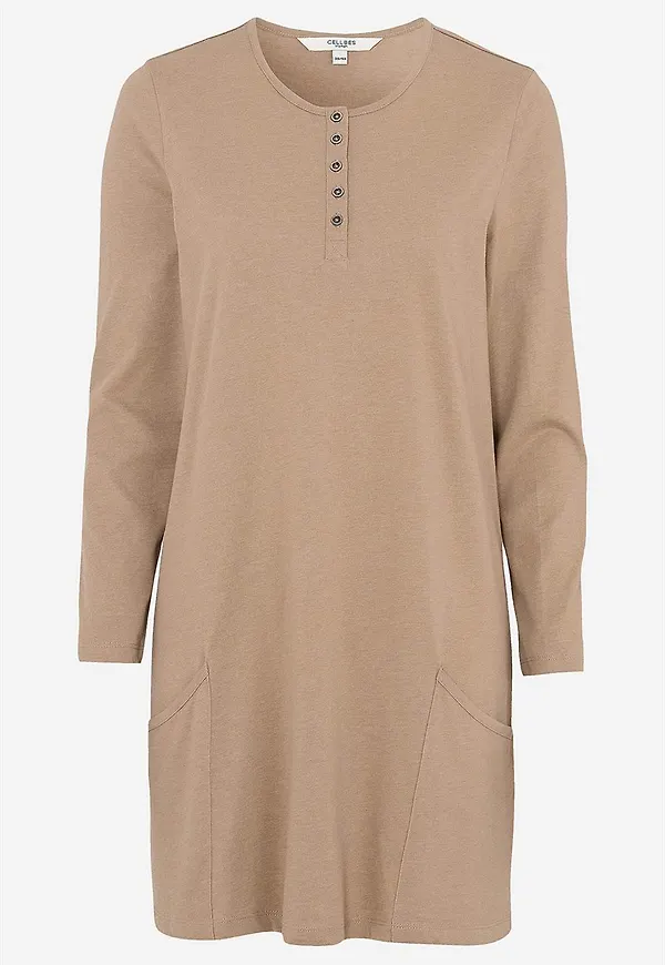 Långärmad trikåtunika med fickor Hilda