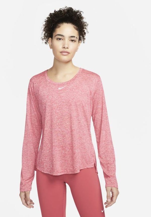 Långärmad tröja med standardpassform Nike Dri-FIT One för kvinnor - Rosa