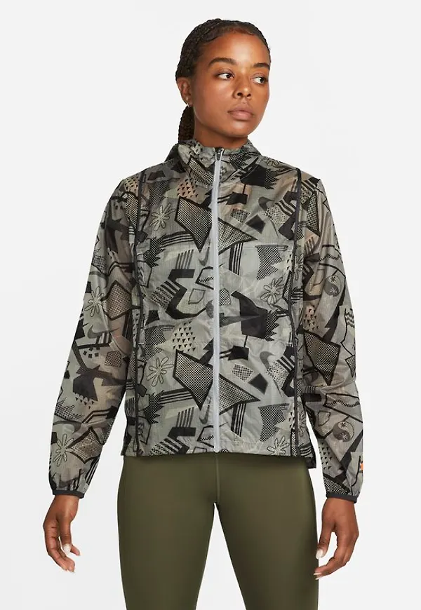 Löparjacka Nike Retro Run för kvinnor - Grå