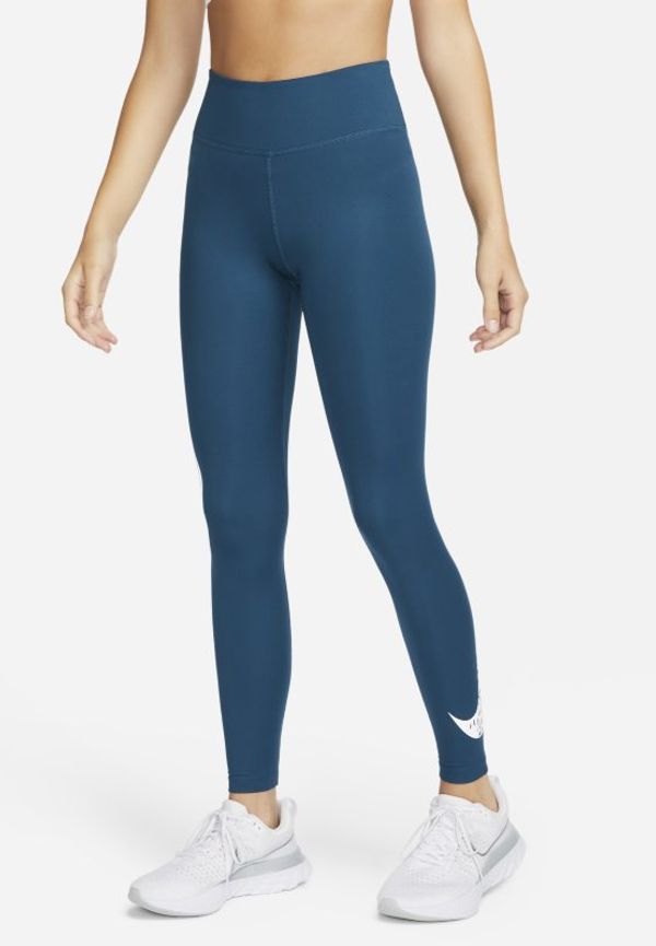 Löparleggings i 7/8-längd med medelhög midja Nike Swoosh Run för kvinnor - Blå