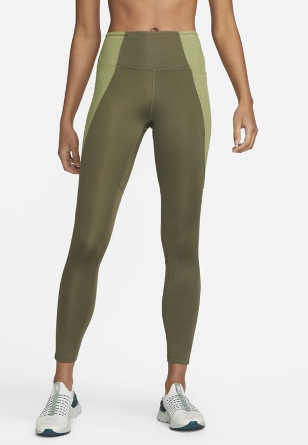 Löparleggings i 7/8-längd med medelhög midja och fickor Nike Air Fast för kvinnor - Grön
