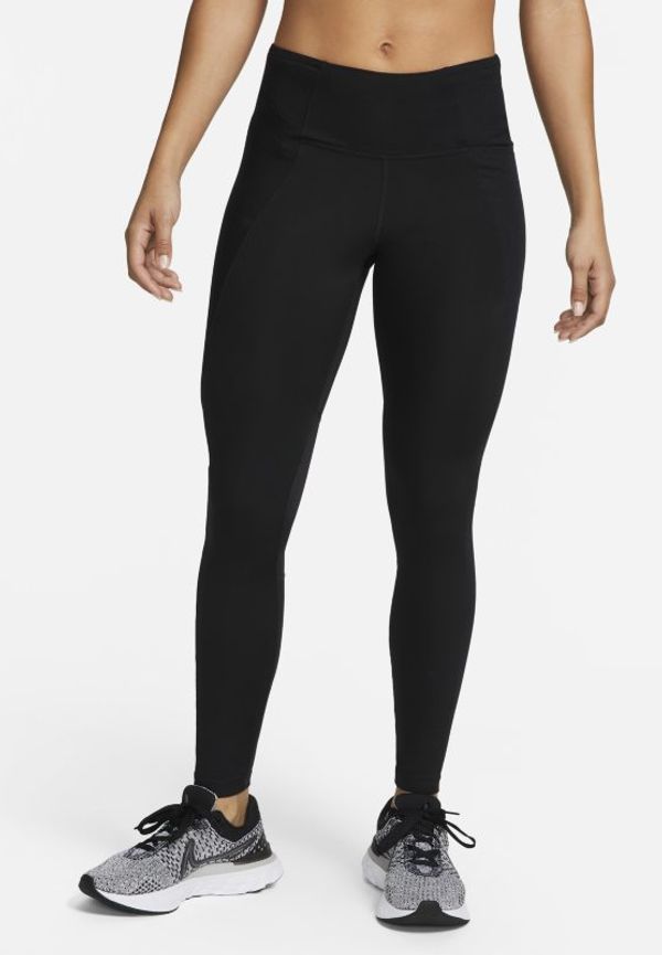 Löparleggings i 7/8-längd med medelhög midja och fickor Nike Air Fast för kvinnor - Svart