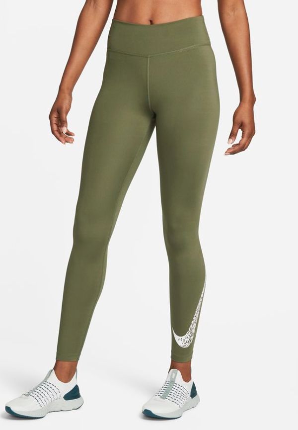 Löparleggings Nike Dri-FIT Swoosh Run i 7/8-längd med medelhög midja för kvinnor - Grön