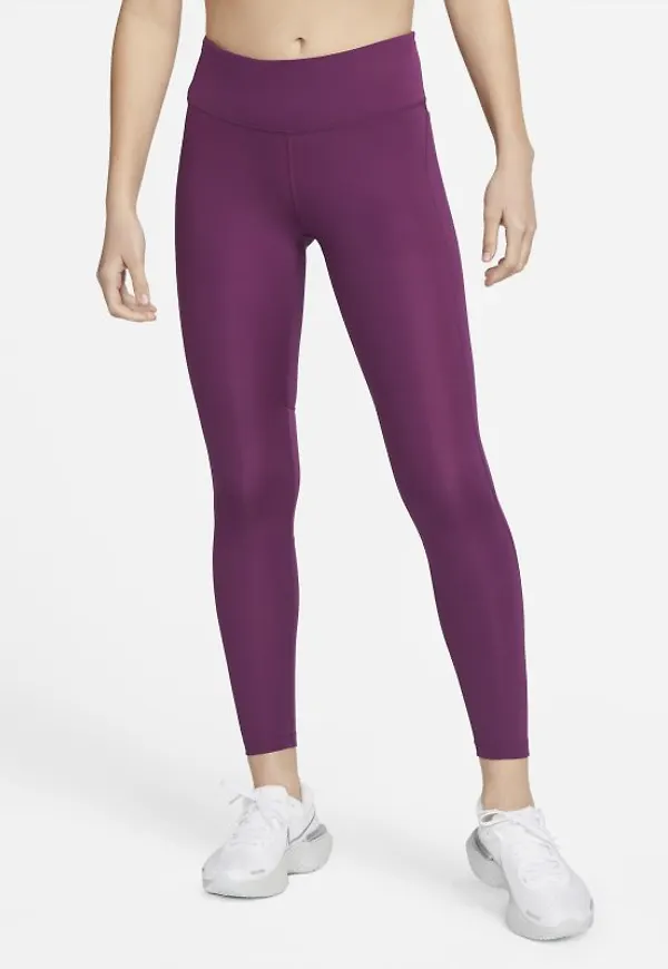 Löparleggings Nike Epic Fast med medelhög midja och ficka för kvinnor - Röd