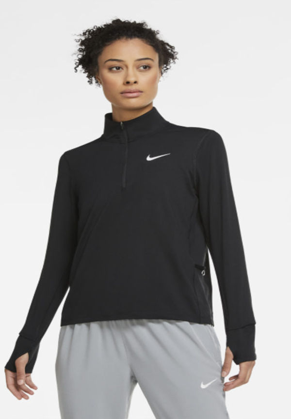 Löpartröja Nike med halv dragkedja för kvinnor - Svart