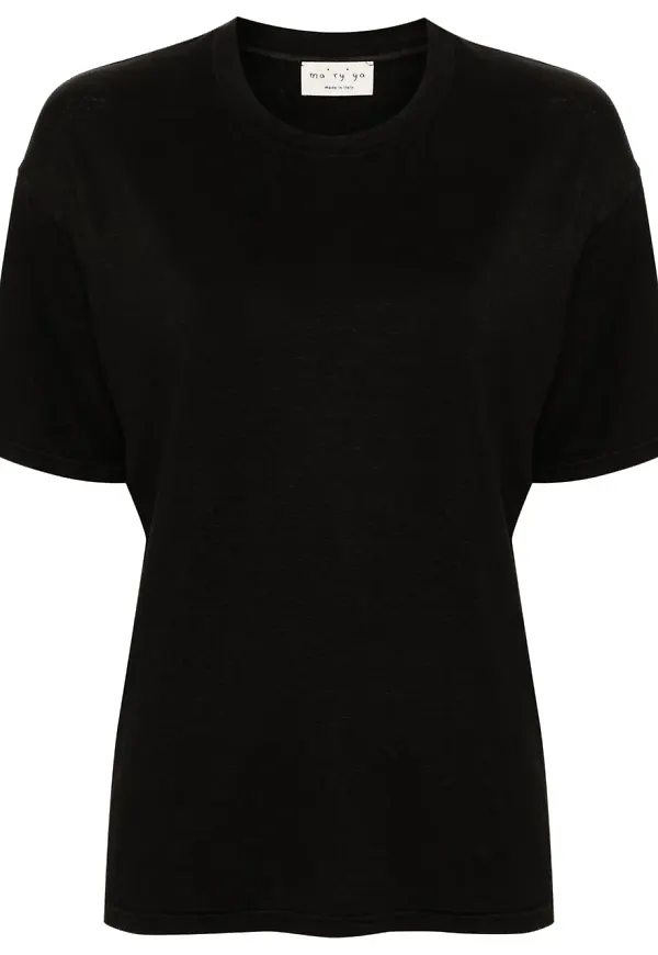 Ma'ry'ya t-shirt med rundad hals - Svart