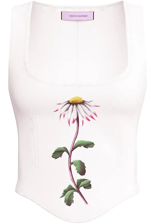 Maccapani blommig topp - Vit