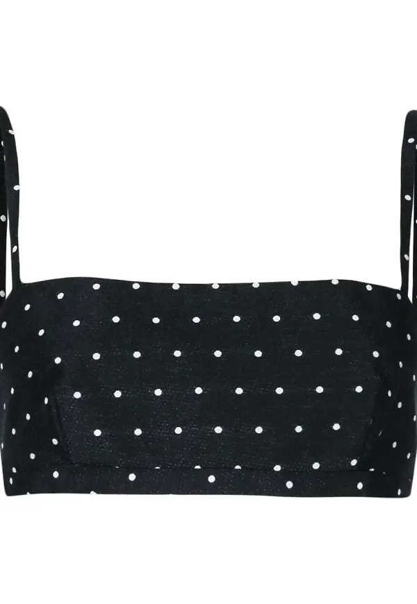Macgraw Abbey prickigt croptop - Svart