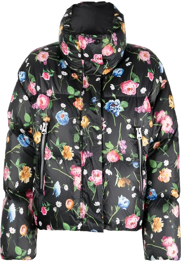 Mackage blommig vadderad jacka - Svart