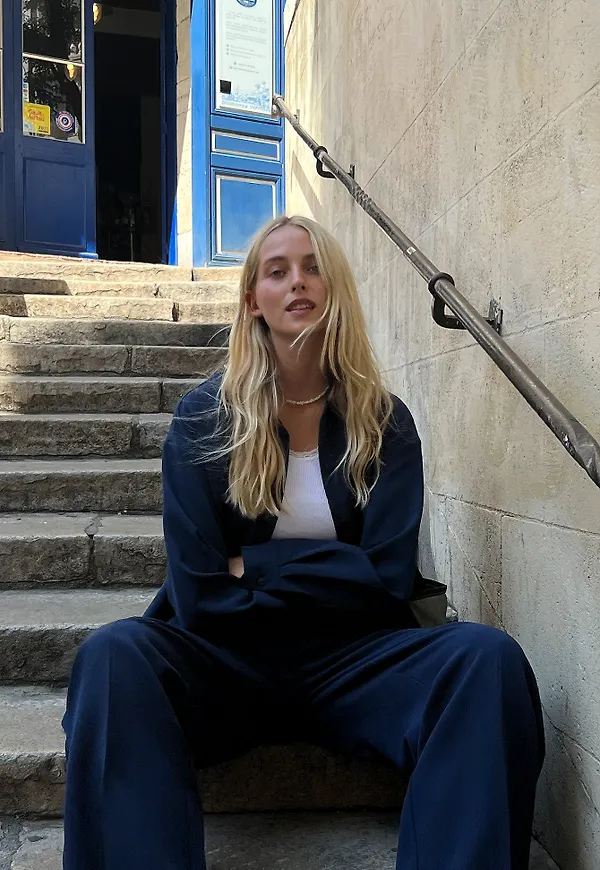 Maddie Demaine x NA-KD Oversize skjorta - Blue
