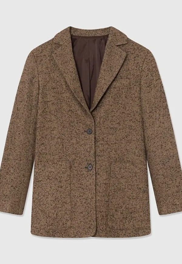 Madeleine Herringbone Wool Blazer