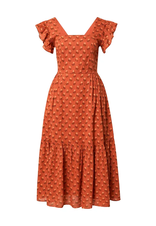 Madewell Klänning mörkbrun / aprikos / roströd