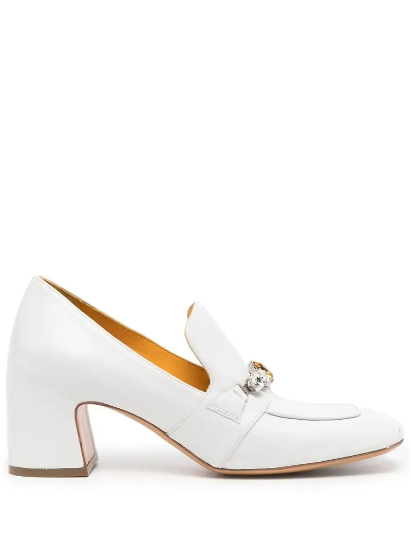 Madison Maison loafers med strass 55 mm - Vit
