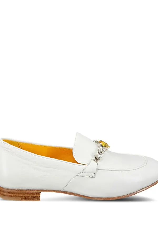 Madison Maison loafers med strass - Vit
