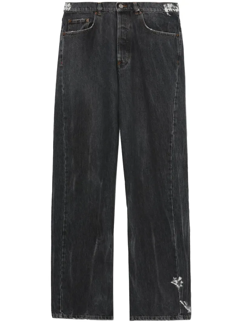 Magliano straight-jeans med slitning - Svart