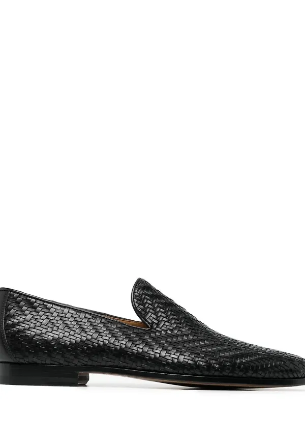 Magnanni vävda läderloafers - Svart