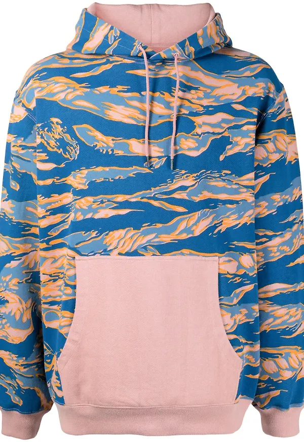 Maharishi djurmönstrad hoodie - Blå